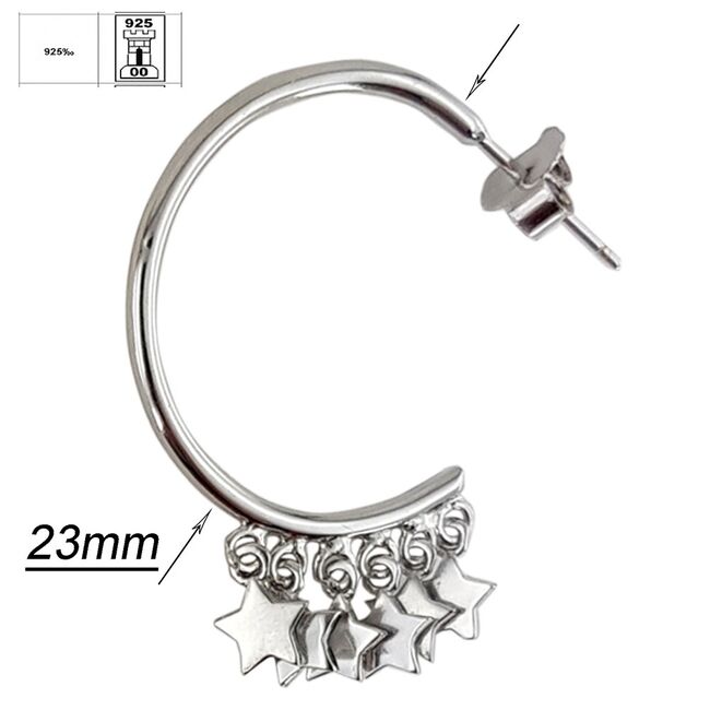 Cercei argint rontuzi cu stelute Thia