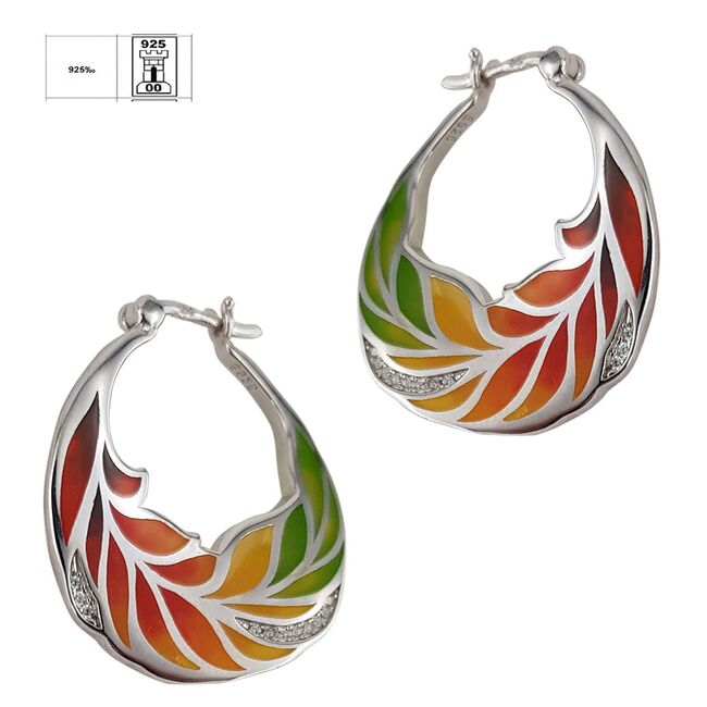 Cercei argint deosebiti cu email Thia