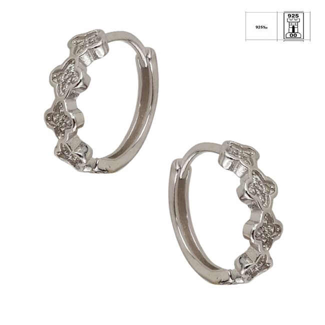 Cercei argint rotunzi cu zirconiu alb Thia