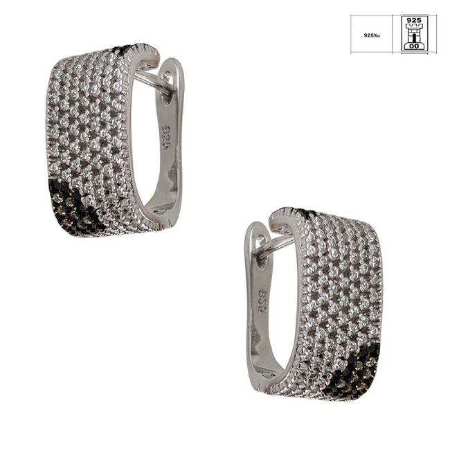 Cercei argint patrati cu zirconiu Thia