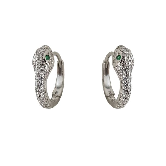 Cercei argint  sarpe cu zirconiu Thia