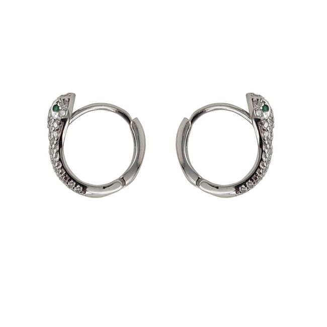 Cercei argint  sarpe cu zirconiu Thia