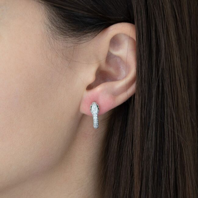 Cercei argint  sarpe cu zirconiu Thia