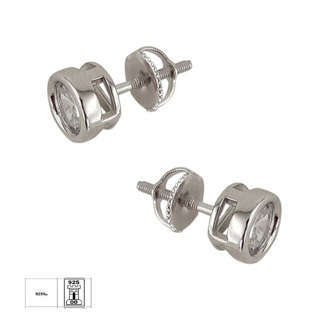 Cercei argint mici Thia solitaire