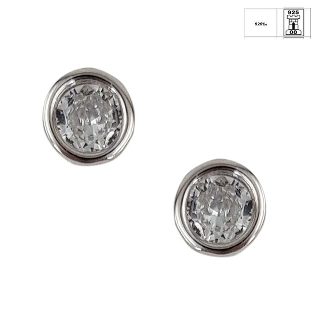 Cercei argint mici Thia solitaire