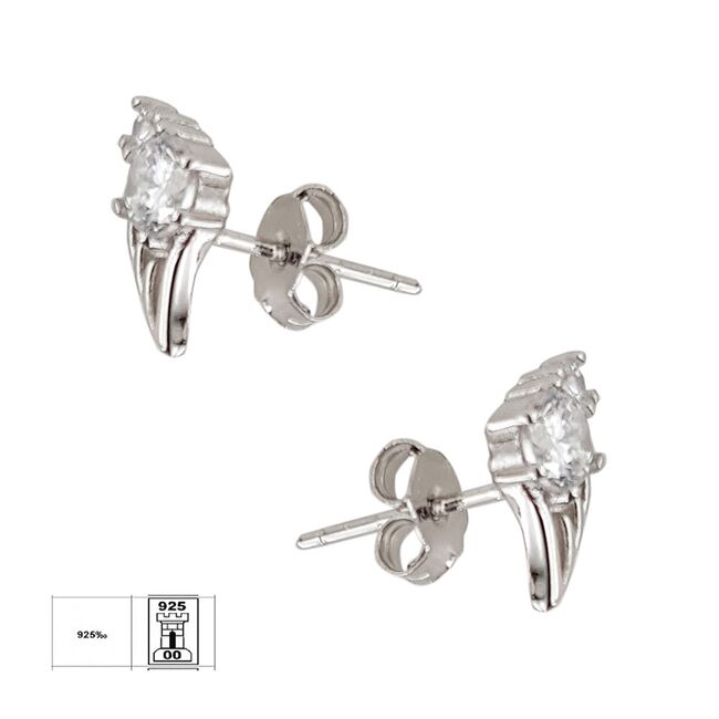 Cercei argint mici Louella cu zirconii