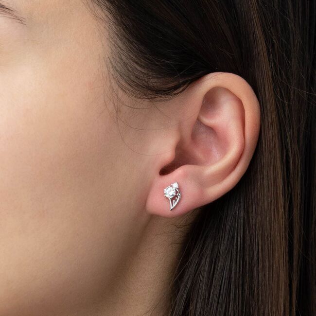 Cercei argint mici Louella cu zirconii