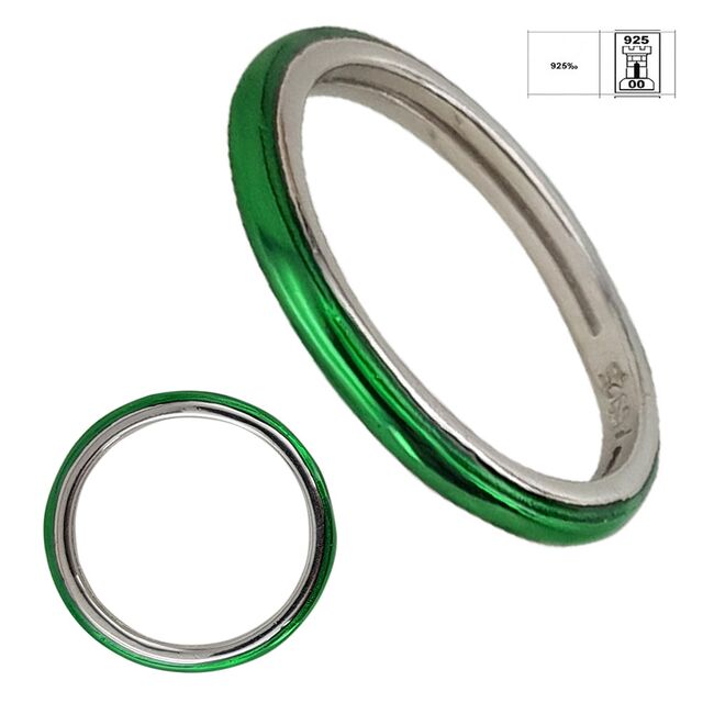 Inel argint 925 Thia cu email verde marime 51