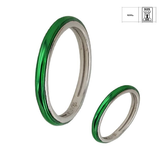 Inel argint 925 Thia cu email verde marime 51