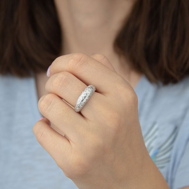 Inel argint bombat zirconii Thia marimea 54