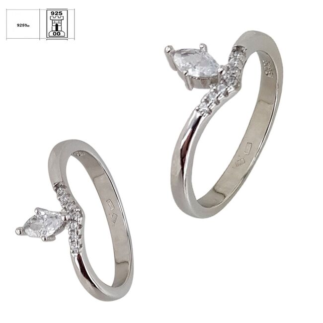 Inel argint delicat zirconii Thia marimea 56