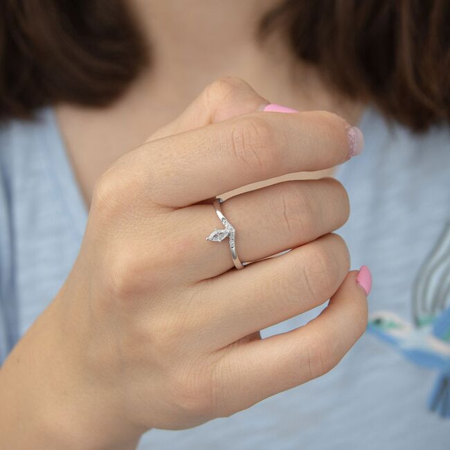 Inel argint delicat zirconii Thia marimea 56