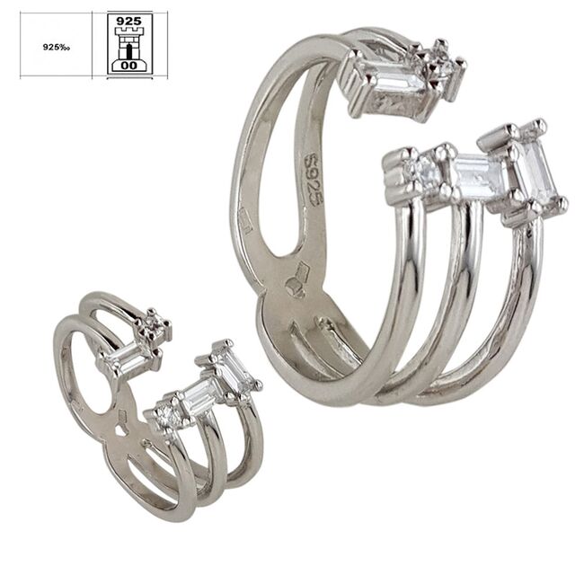 Inel argint zirconii reglabil Thia