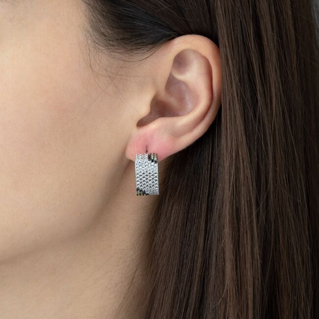 Cercei argint patrati cu zirconiu Thia