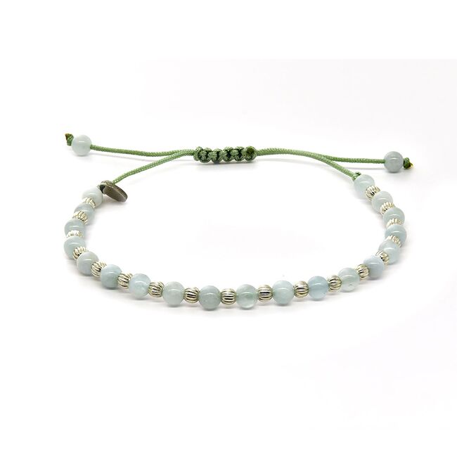 Bratara argint snur aquamarin Thia