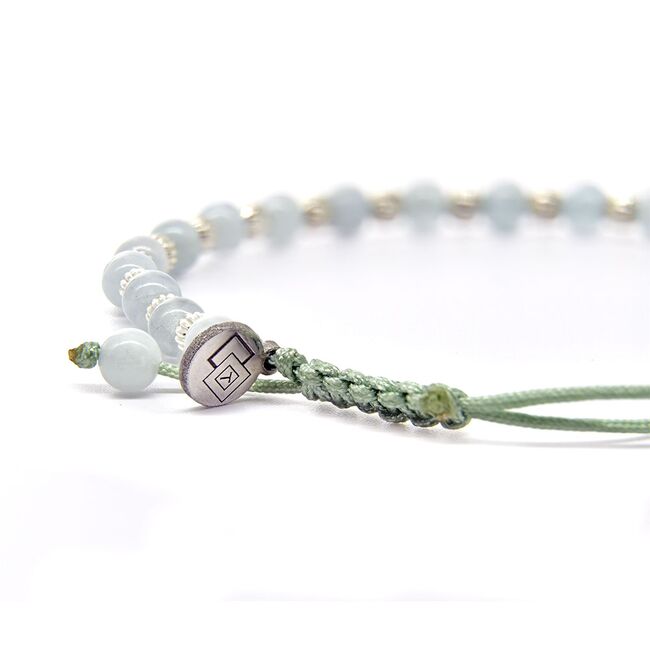 Bratara argint snur aquamarin Thia