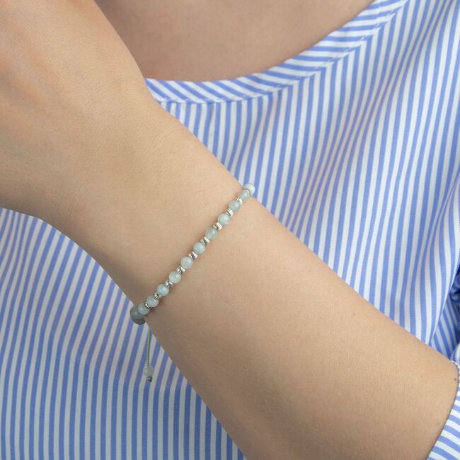 Bratara argint snur aquamarin Thia