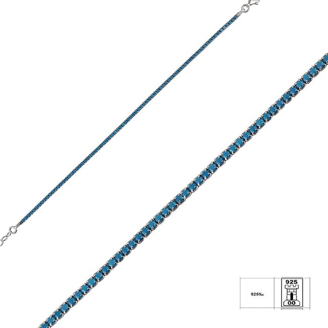Bratara argint tennis albastra Isas