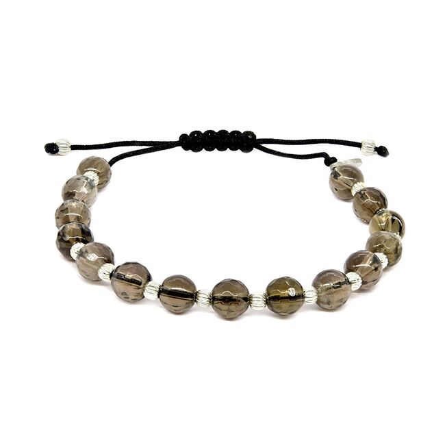 Bratara argint snur cuart fumuriu Thia