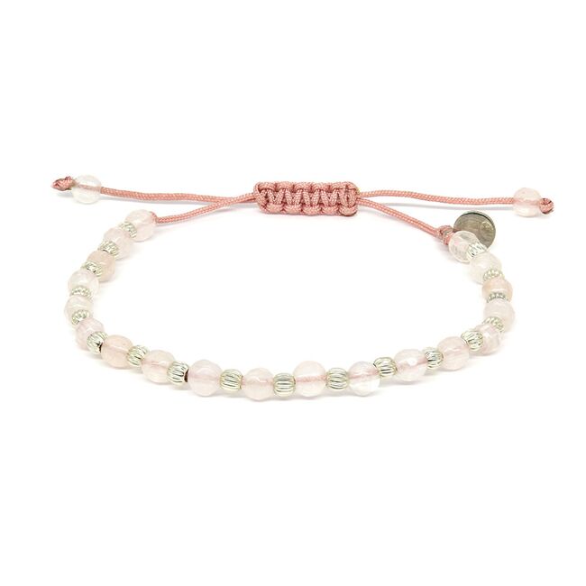 Bratara argint 925 Thia snur Cuart roz