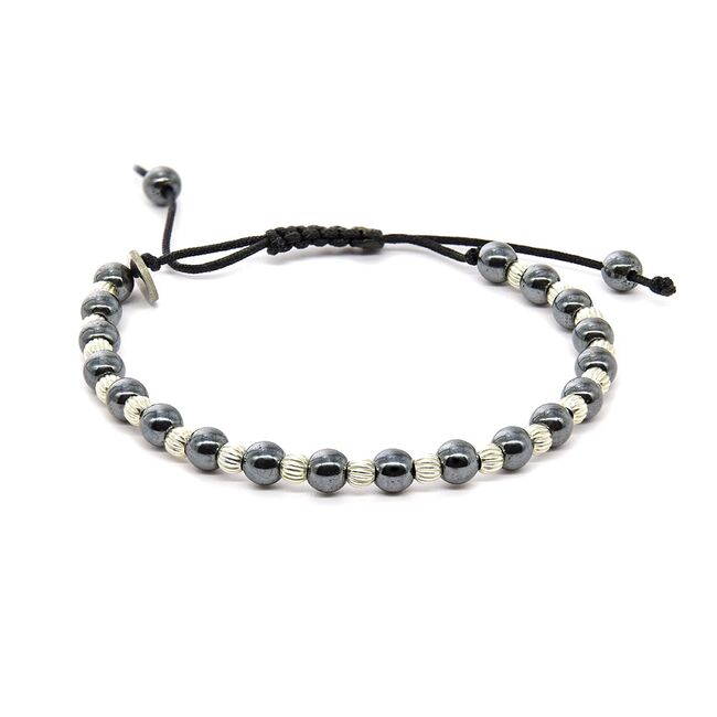 Bratara argint snur hematite Thia