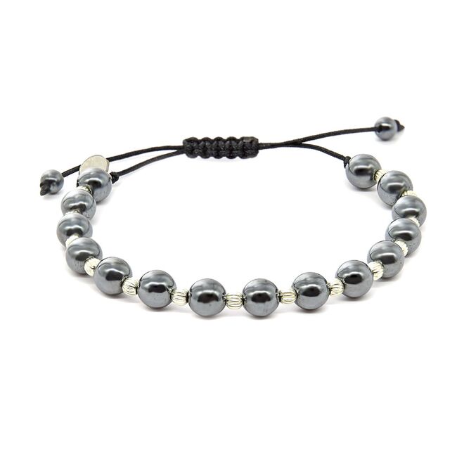 Bratara argint snur hematite Thia