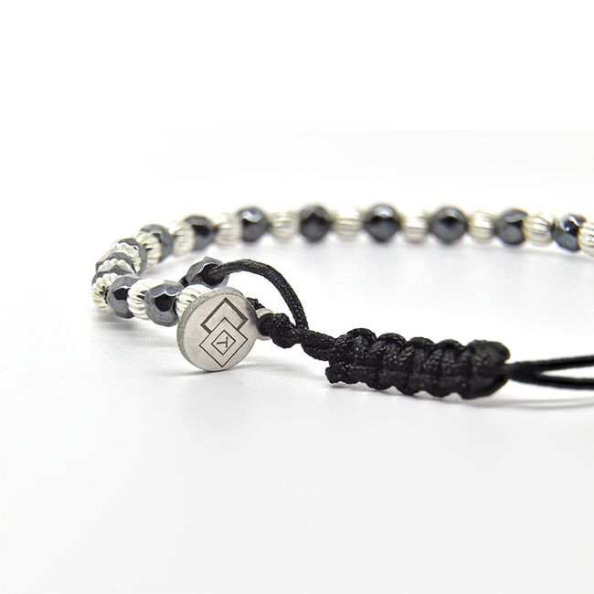 Bratara argint snur hematite fatetate Thia