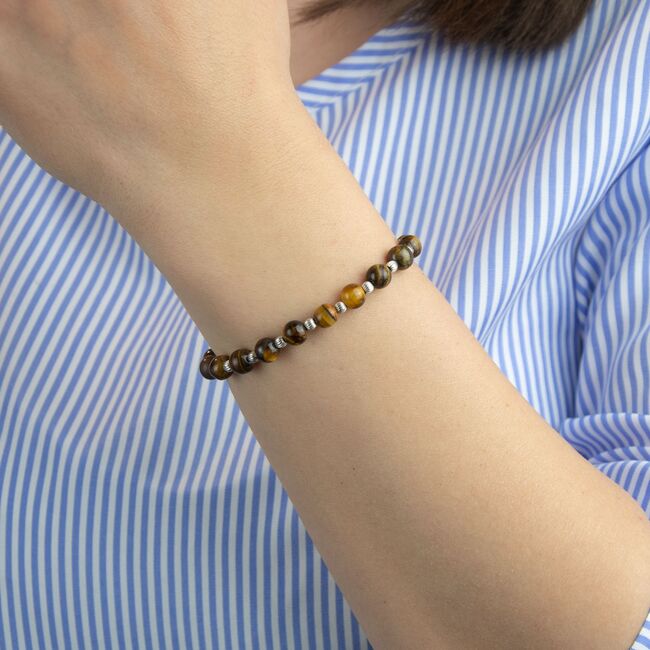 Bratara argint snur ochi de tigru Thia