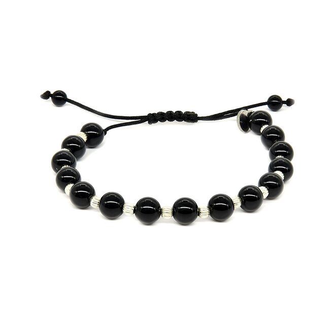 Bratara argint snur onix negru Thia