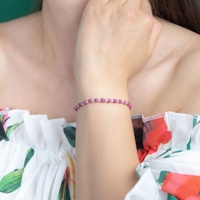 Bratara argint snur rubine Thia