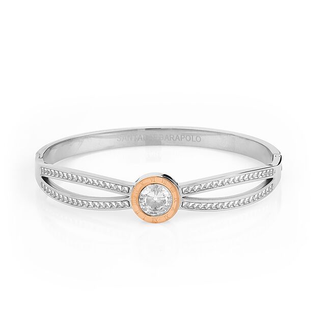 Bratara argintie, Santa Barbara Polo, pentru dama, din otel inoxidabil, SBJ.3.1117-4