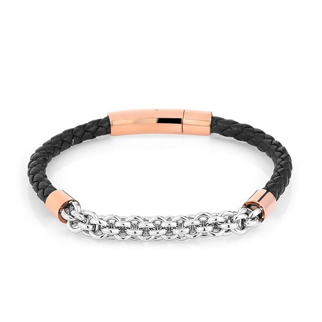 Bratara neagra, Santa Barbara Polo, pentru barbati, din otel inoxidabil, SBJ.6.2044-4