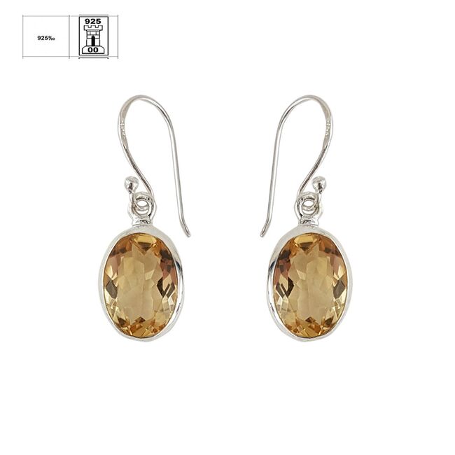 Cercei argint cu citrin Amelia
