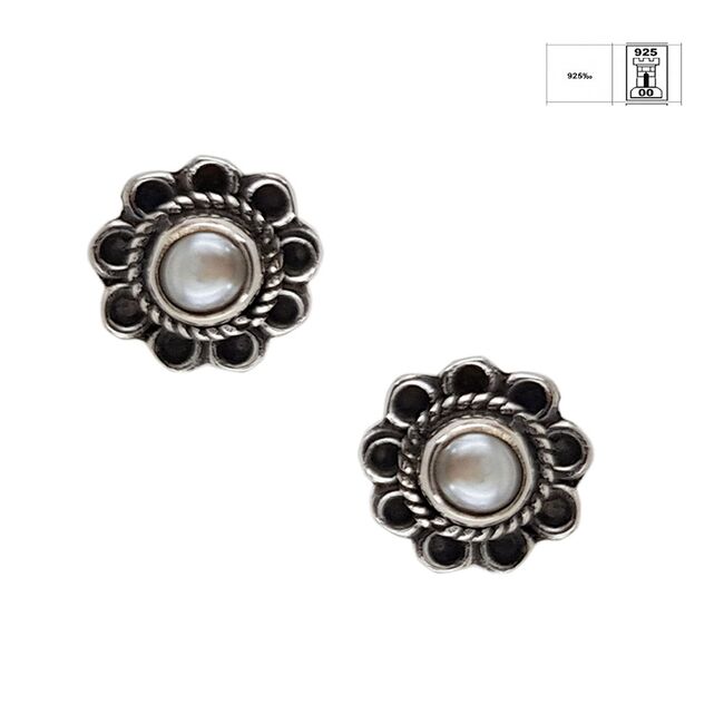 Cercei argint cu perle Flora