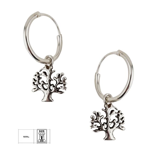 Cercei argint simplu copacul vietii