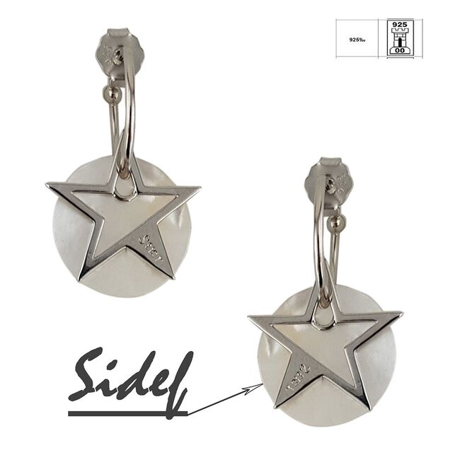 Cercei argint stelute Thia cu sidef