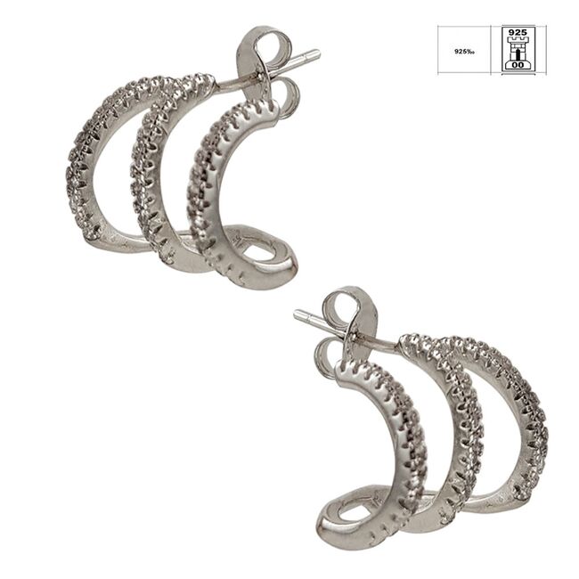 Cercei argint cu zirconiu Thia