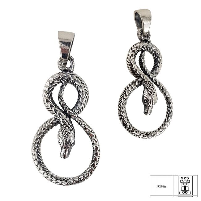 Pandantiv argint sarpe stilizat