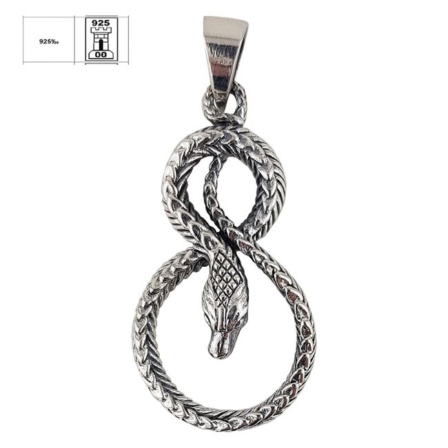 Pandantiv argint sarpe stilizat