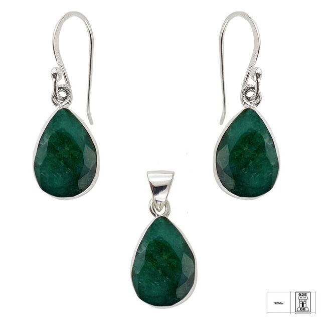 Set argint smaralde Carolyn