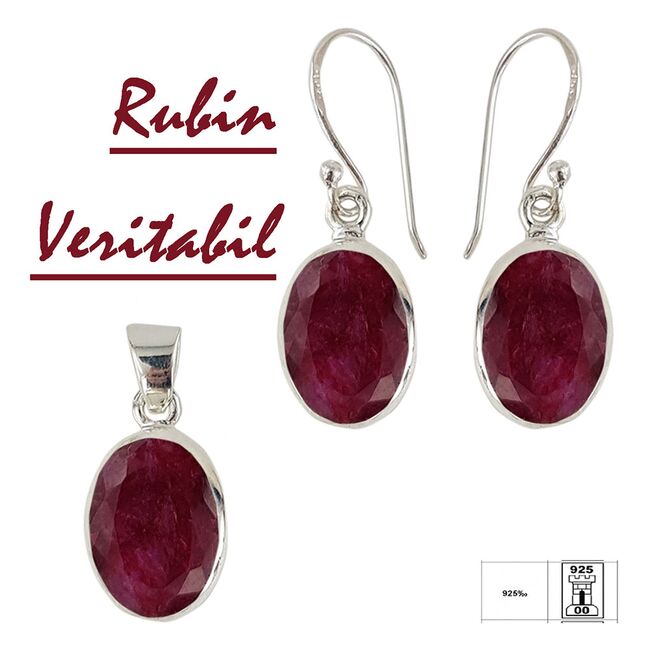 Set argint rubine Lilith