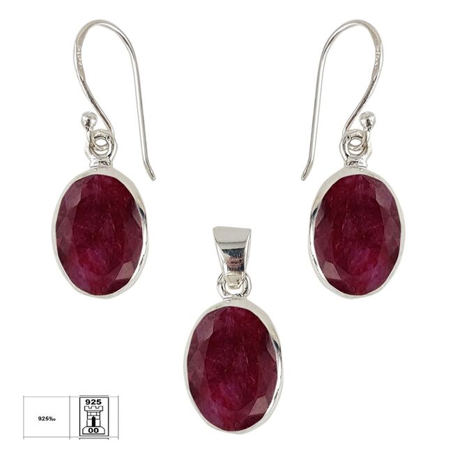 Set argint rubine Lilith