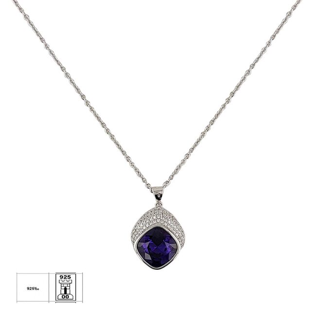 Lant argint elegant crystal mov Thia