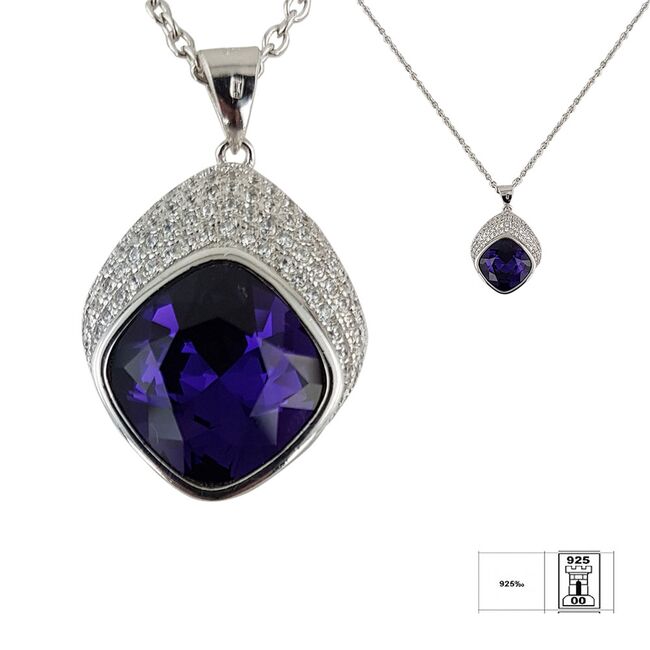 Lant argint elegant crystal mov Thia