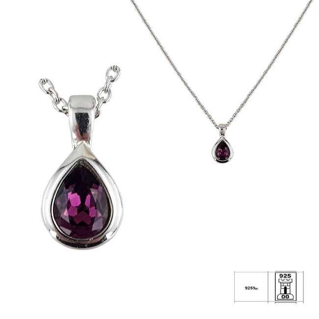 Lant argint lacrima zirconiu mov Thia