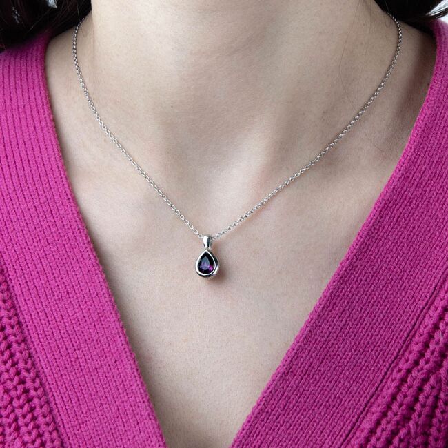 Lant argint lacrima zirconiu mov Thia