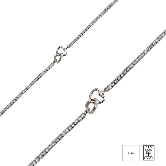 Bratara argint tennis inimioare Thia