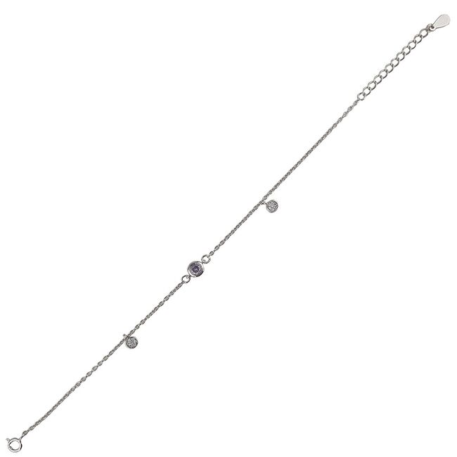 Bratara argint solitaire mov Thia