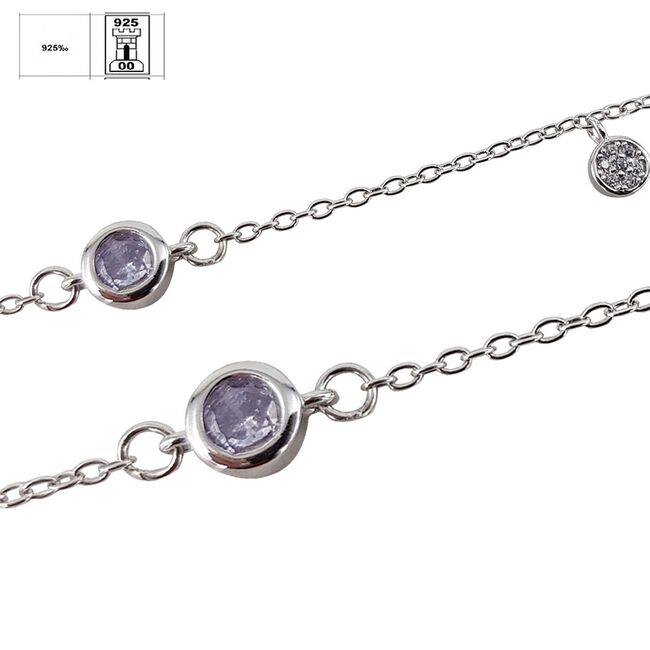 Bratara argint solitaire mov Thia