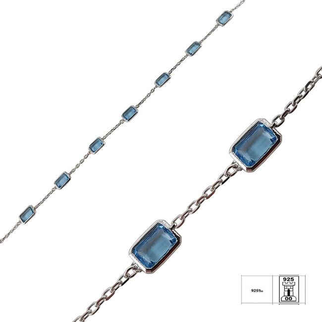 Bratara argint zirconii albastre Thia